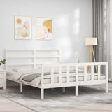 Bed Frame without Mattress White 160x200 cm Solid Wood Pine 3191917