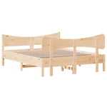 ZNTS Bed Frame without Mattress 140x190 cm Solid Wood Pine 3216393