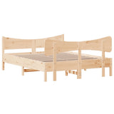 ZNTS Bed Frame without Mattress 140x190 cm Solid Wood Pine 3216393