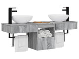 Bathroom Furniture Set 3 pcs Grey Sonoma Engineered Wood 3405583