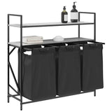 Laundry Basket 3 Compartments with Shelves Grey Sonoma 859083