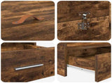 Storage Bed Frame Smoked Oak 140 x 190 cm Engineered Wood 3335313