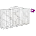 Arched Gabion Baskets 9 pcs 300x50x160/180 cm Galvanised Iron 3146762