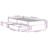 Bed Frame without Mattress 75x190 cm Small Single Solid Wood Pine 3301734
