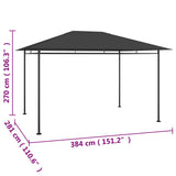 Gazebo 384x281x270 cm Anthracite 180 g/m 313923