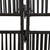 Room Divider 6 Panels Black Poly Rattan 365400