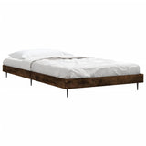 Bed Frame without Mattress Smoked Oak 90x190 cm Single Engineered Wood 832306
