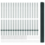 Welded Wire Fence with Posts 50 x 1.4 m PVC-Coated Steel Green 3336522