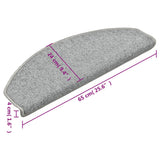 Stair Mats 15 pcs 65x24x4 cm Light Grey Half Round Large 322371