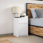 ZNTS Bedside Cabinet with LED Lights White Engineered Wood 851998