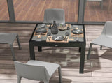 Extending Garden Table, Outdoor Dining Table with Aluminium Frame and Tempered Glass Tabletop, T3398P314160