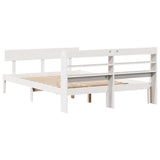 Bed Frame without Mattress White 150x200 cm King Size Solid Wood Pine 3306622