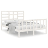 Bed Frame without Mattress White Solid Wood 140x190 cm 3105906