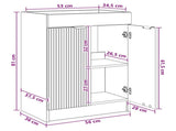 Bathroom under Sink Cabinet Smoked Oak 56 x 37.5 x 81 cm 890099