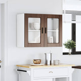 Kitchen Wall Cabinet with Glass Door Porto Brown Oak 854094