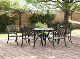 Garden Dining Set 7 pcs Black Aluminium 3334697