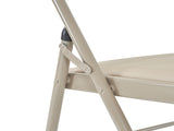 4pcs Elegant Foldable Iron & PVC Chairs for Convention & Exhibition Light Brown 07394569