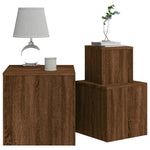 ZNTS Side Tables 3 pcs Brown Oak Engineered Wood 815989