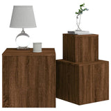 ZNTS Side Tables 3 pcs Brown Oak Engineered Wood 815989