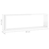 ZNTS Wall Cube Shelf 4 pcs High Gloss White 80x15x26.5cm Engineered Wood 807125