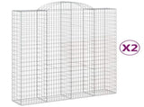 Arched Gabion Baskets 2 pcs 200x50x220/240 cm Galvanised Iron 3146446