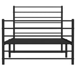 ZNTS Metal Bed Frame without Mattress with Footboard Black 100x200cm 352332