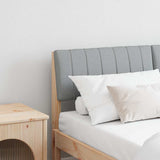 Upholstered Headboard Light Grey 135 cm Solid Pine Wood 879234