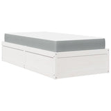 Bed with Mattress White 90x200 cm Solid Wood Pine 3281944