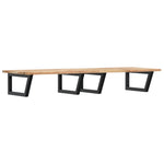 Basin Shelf Wall Mounted Steel and Solid Wood Acacia 3302795