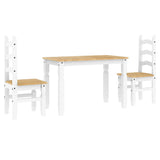 3 Piece Dining Set PANAMA White Solid Wood Pine 3345196
