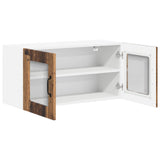 Wall Glass Cabinet LUCCA Old Wood 80 x 31 x 40 cm 884953