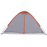 Camping Tent Dome 4-Person Grey and Orange Waterproof 94764