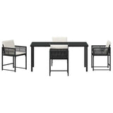 Garden Dining Set 5 pcs Black Poly Rattan 3380743