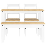 ZNTS 4 Piece Dining Set Panama White Solid Wood Pine 3345169