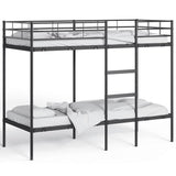 Bunk Bed without Mattress Black 75x190 cm Small Single Steel 42000319