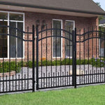 Fence Gate with Spear Top Black 103x125 cm Powder-coated Steel 151091