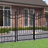 Fence Gate with Spear Top Black 103x125 cm Powder-coated Steel 151091