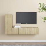 3 Piece TV Cabinet Set Sonoma Oak Engineered Wood 3078988