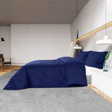 Duvet Cover Set Navy Blue 220x240 cm Cotton 136147
