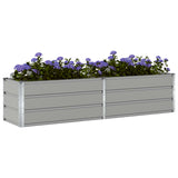 Planter Light Grey 195 x 50 x 45 cm Galvanised Steel 42018152