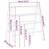 Double Towel Ladder with 4 Rungs 90x50x100 cm Bamboo 368036