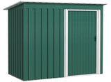 5 x 3ft Garden Storage Shed with Sliding Door and Sloped Roof Outdoor Equipment Tool, Green T3398P315868