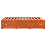 Bed Frame without Mattress with Drawers Wax Brown 160x200 cm Solid Wood Pine 3308800