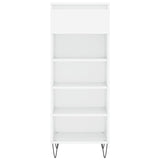 Shoe Cabinet High Gloss White 40x36x105 cm Engineered Wood 831462