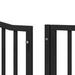 Dog Gate with Door Foldable 6 Panels Black 480 cm Poplar Wood 3155629