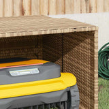 Robot Mower Garage Beige 86x90x52/57 cm Poly Rattan 365407