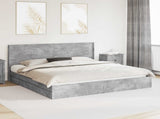 Bed Frame with Storage and Headboard Concrete Grey 200 x 200 cm 3413998