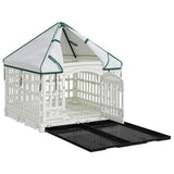 4 Panel Dog Playpen with Roof 177.5 x 154.5 x 112 cm Plastic 42027222