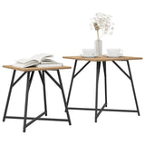 ZNTS Side Table 2-pack in Artisan Oak with Engineered Wood and Metal 869731
