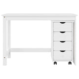 Desk Cabinet Set 2 pcs White Solid Pine Wood 3438771